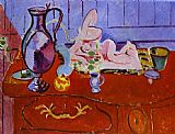 Pink Statuette and Pitcher on a Red Chest of Drawers by Henri Matisse